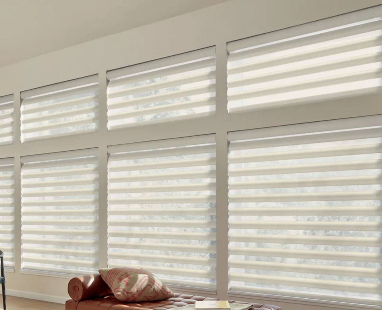 Hunter Douglas Pirouette® Sheer Shades covering a window near Norwalk, CT